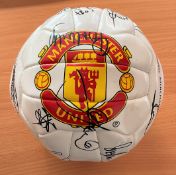 Football Manchester United multi signed 1999 Treble Winners Football signatures include David