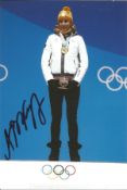 Olympics Anastasiya Vladimirovna Kuzmina signed 6x4 colour photo Slovakian triple Olympic Gold