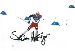Olympics Simen Hegstad Krueger signed 6x4 colour photo double Olympic gold and Silver winner in