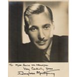 Douglass Montgomery signed 10x8 vintage sepia photo dedicated with original personalised envelope