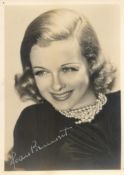 Joan Bennett signed 7x5 sepia vintage photo with original Walter Wanger Productions mailing envelope