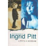 Ingrid Pitt signed hardback book titled Life's a Scream signature on the inside title page