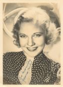 Una Merkel signed 7x5 black and white vintage photo with original personalised MGM Studios mailing