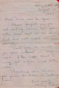 Phillip Terry ALS dated August 27, 1939, interesting content in which he thanks a fan for his letter