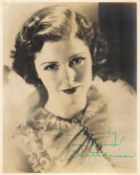 Josephine Hutchinson signed 10x8 vintage sepia photo with original Warner Bros mailing envelope