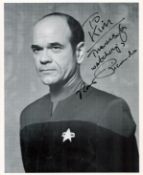 Robert Picardo signed Star Trek 10x8 black and white photo pictured in his role as The Hologram
