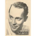 Franchot Tone signed 7x5 sepia vintage photo comes with original MGM studio mailing envelope dated