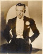 Fred Astaire signed 9x6 vintage magazine photo and a 10x8 vintage sepia photo printed signature