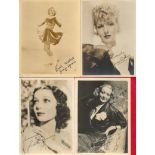 Vintage Movie collection 13 vintage mainly 7x5 sepia photos printed signatures from legends of the