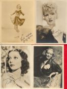 Vintage Movie collection 13 vintage mainly 7x5 sepia photos printed signatures from legends of the