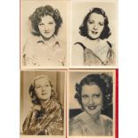 Vintage Movie collection 14 vintage mainly 7x5 sepia photos printed signatures from legends of the