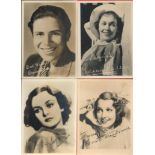 Vintage Movie collection 14 vintage mainly 7x5 sepia photos printed signatures from legends of the