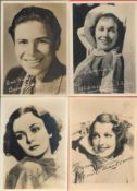 Vintage Movie collection 14 vintage mainly 7x5 sepia photos printed signatures from legends of the