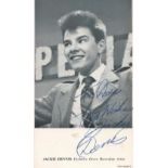 Jackie Dennis signed 6x4 Decca Records Promo Photo dedicated. Jackie Dennis (8 October 1942 - 28