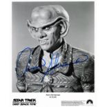 Armin Shimerman signed 10x8 Star Trek Deep Space Nine promo photo pictured in his role as Quark.