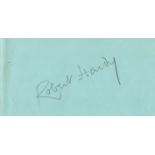 Robert Hardy signed album page. Est.