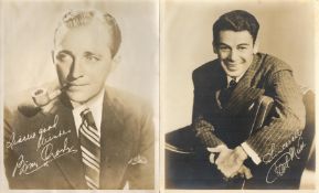 Vintage Entertainment collection 5 vintage 10x8 sepia photos printed signatures from Silver screen