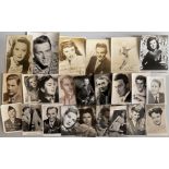 Hollywood Silver Screen Legends collection over 40 assorted vintage photos printed signatures and