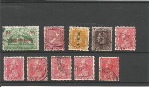 New Zealand pre 1926 stamps on stockcard. 10 stamps We combine postage on multiple winning lots