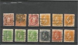 New Zealand pre 1915 stamps on stockcard. 12 stamps We combine postage on multiple winning lots