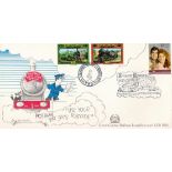 Loughborough Railway FDC with Stamps and FDI Postmark, Postman Pat on the Postcode Special 1986 good