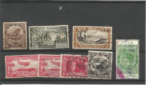 New Zealand pre 1936 stamps on stockcard. 8 stamps We combine postage on multiple winning lots and