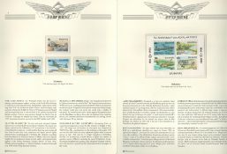 WW2 RAF Collection of 51 pages of Mint Stamps Relating to 75th Anniversary of the RAF, Housed in a