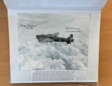 WW2 RAF Silver Folder Containing 21 10x8 Photos with a total of 35 Signatures inc AVM Johnnie