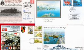 WW2 RAF Tirpitz Collection of 5 Tirpitz Related Flown FDC s With Stamps and Postmarks. 2 Signed