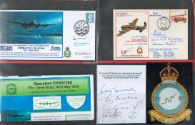 WW2 RAF Collection of Signed Photos, Signed FDC s, Newspaper Clippings, and Military Reports.