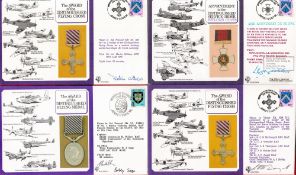 WW2 RAF Collection of 7 Flown DM Medals Covers, All Signed, With Stamps and Postmarks. The Award