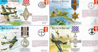 WW2 Battle of Britain Collection of 7 First Day Flown Covers, 1 Signed. All come With Postmarks