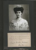 Duchess Cecilie of Mecklenburg-Schwerin 12x10 overall mounted signature piece includes TLS dated