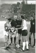 Johan Cruyff and Franz Beckenbauer signed 12x8 black and white photo.Good condition. All