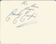 Randolph Turpin signed 5x4 white card. Randolph Adolphus Turpin (7 June 1928 – 17 May 1966),