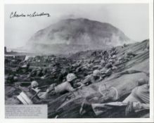 Charles W Lindberg signed Iwo Jima vintage 10x8 black and white photo. Charles W. Lindberg (June 26,