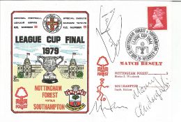 Nick Holmes, David Peach and Manny Andruszewski signed League Cup Final 1979 Official Football