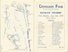 Vintage 1949 Denham Fair multi signed programme includes 7 fantastic signatures such as John Laurie,