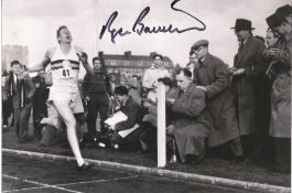 Roger Bannister signed 9x6 First Four Sub Minute Mile black and white photo. Sir Roger Gilbert