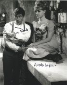 Jim Dale and Angela Douglas signed Carry On Black and White photo.Good condition. All autographs