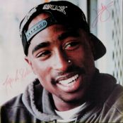 Tupac Shakur signed 12x12 colour photo. Tupac Amaru Shakur ( born Lesane Parish Crooks, June 16,