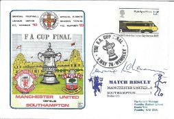 Lawrie McMenemy signed Manchester United v Southampton 1976 FA Cup Final Official Football League
