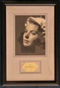Ingrid Bergman 21x14 mounted and framed signature piece includes signed album page cutting and a