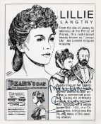 Francesca Annis signed Lillie Langtry promotional photo. Good condition Est.