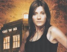 Doctor Who Actor, Michelle Collins signed 10x8 colour photograph pictured during her role as Kath