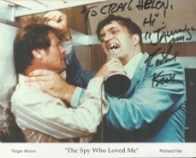 Bond Actor, Richard Kiel signed 10x8 colour promo photograph pictured as Kiel fights with Roger