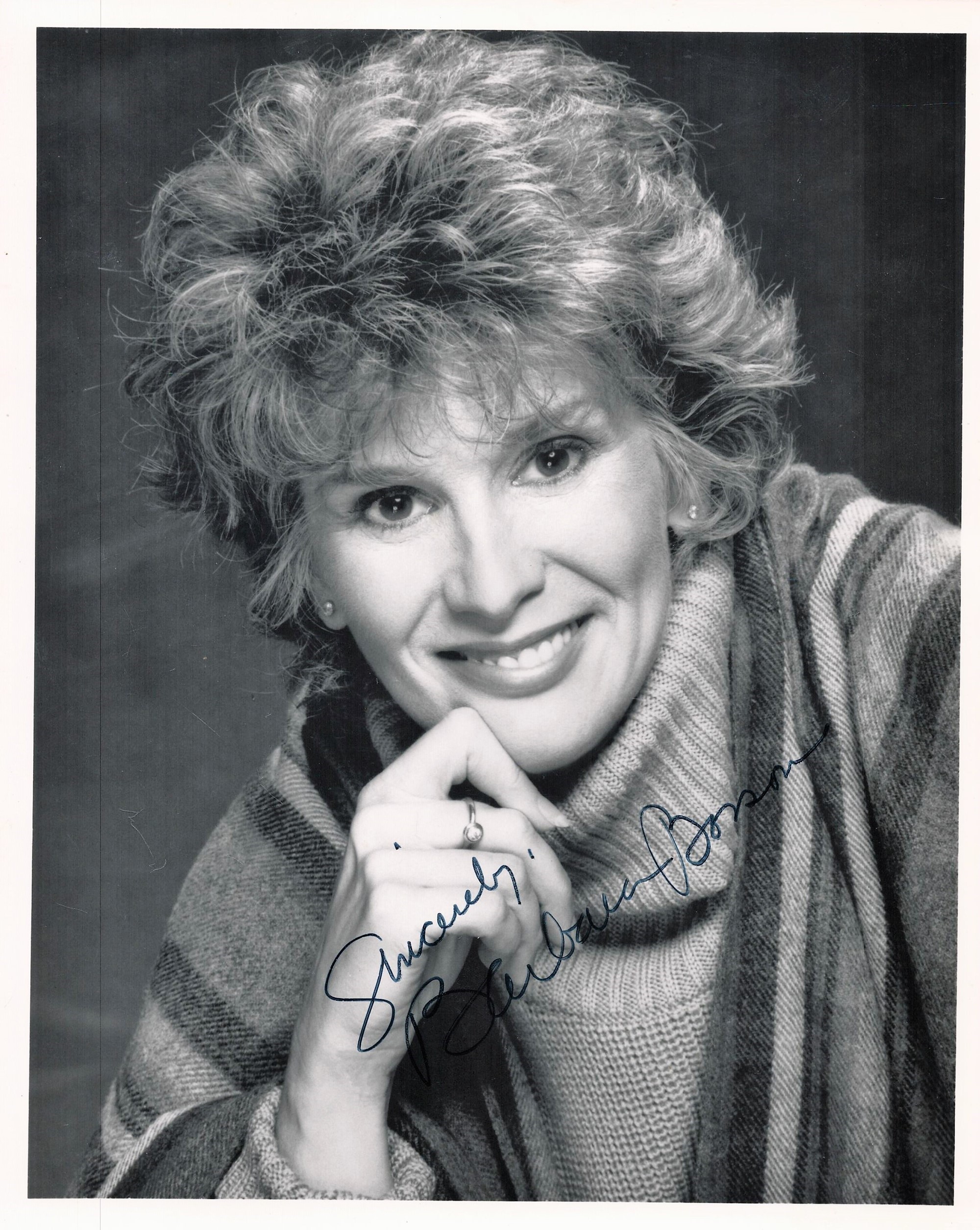 Barbara Bosson American Actress Signed10x8 B/W Photo. Good condition. All autographs come with a
