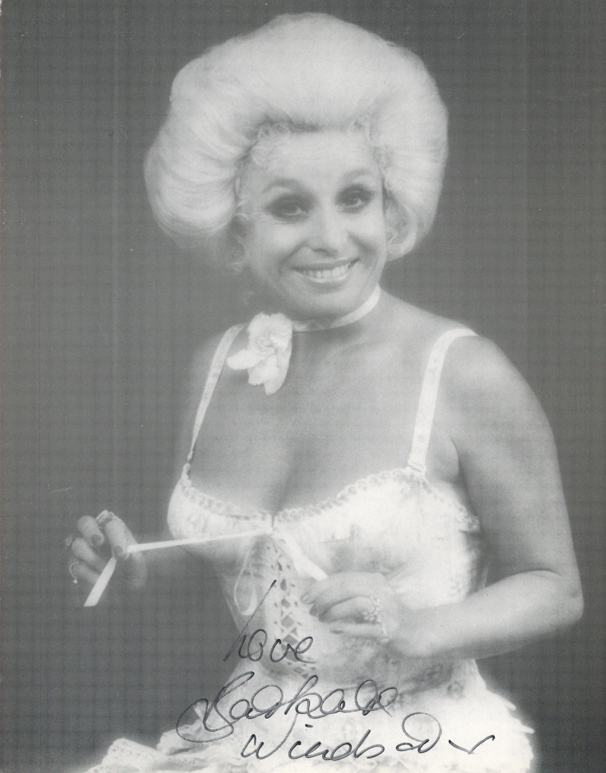 Barbara Windsor signed 10x8 black and white photo. Good condition. All autographs come with a