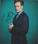 TV Host, Conan O'Brien signed 10x8 colour photograph. O'Brien (born April 18, 1963) is an American