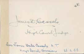 Sir James Dale Cassels Council For Defence On Murderer Sidney Harry Fox 4x3 Signature Piece On White